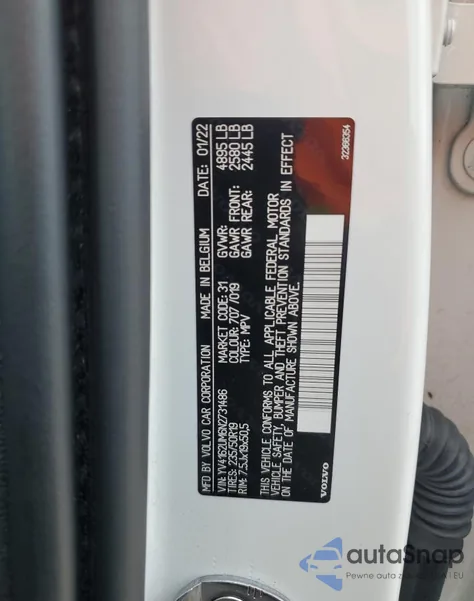 2022 Volvo Xc40 T5 R-Design z USA, uszkodzony, nr VIN YV4162UM6N2731486